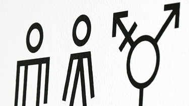 Piktogramme weisen auf Toiletten für Männer, Frauen und Allgender/Transgender hin | Bild: dpa-Bildfunk/Jens Kalaene