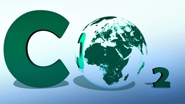 Illustration: CO2 mit Globus | Bild: colourbox.com, BR; Montage: BR