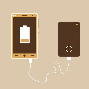 Smartphone mit Powerbank gezeichnet | Bild: colourbox.com