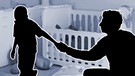 Illustration: Mann hält einen Jungen an der Hand fest, der von ihm weglaufen will | Bild: colourbox.com; Neubauwelt; Montage: BR