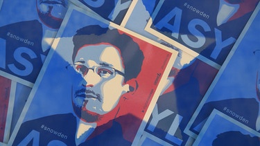 Fotomontage, das das Gesicht Edward Snowdens zeigt. | Bild: picture alliance / Montage: BR