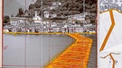 Collage zu Kunstprojekt am Fluss mit Hafenbereich und einem treibendem Steg. | Bild: André Grossmann