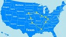 Landkarte der USA mit Namen der Bundesstaaten | Bild: picture alliance / Zoonar | lantapix (Montage BR)