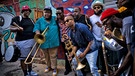 Trombonist Troy Andrews, center, and members of the The Soul Rebels Band from New Orleans | Bild: picture alliance / ASSOCIATED PRESS | Ramon Espinosa