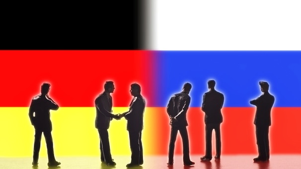 Symbolbild, deutsche Fahne, russische Fahne | Bild: picture-alliance/dpa