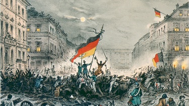 Strassenkaempfe in Berlin am 18./19. Maerz 1848.  | Bild: picture-alliance / akg-images