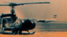 Abstrahierte Illustration: Der ausgebrannte Hubschrauber auf dem Flughafen Fürstenfeldbruck nach der Geiselnahme israelischer Sportler bei den Olympischen Spielen 1972 durch palästinensische Terroristen.  | Bild: BR
