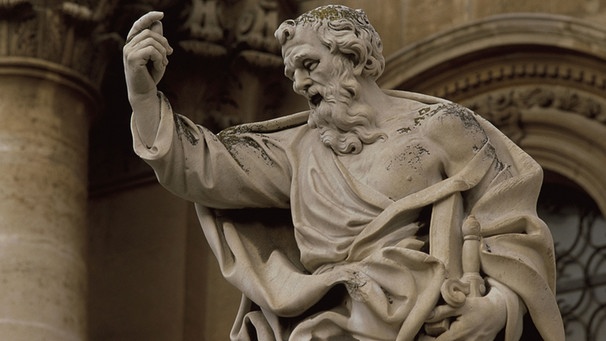 Apostel Paulus, Statue an der Fassade vom Dom Syrakus, Sizilien | Bild: picture-alliance/dpa