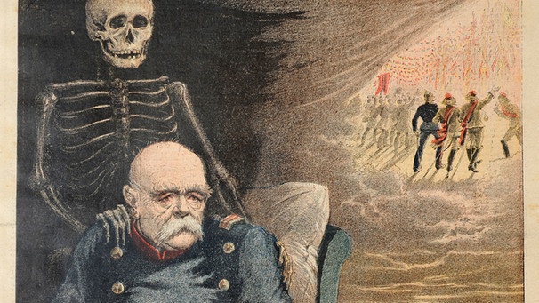 Die Titelseite der französischen Zeitung "Le Petit Journal", 1895, zeigt Otto von Bismarck  als Karrikatur | Bild: picture-alliance/dpa
