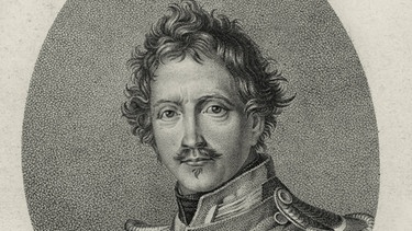 Ludwig I. König von Bayern, Punktierstich von Johann Friedrich Rossmäßler,  um 1828 | Bild: picture-alliance/dpa