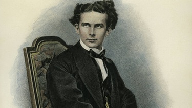 König Ludwig II. von Bayern, Lithographie nach einem Foto (um 1864) | Bild: picture-alliance/dpa