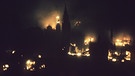 Brennendes München nach einem nächtlichen Angriff der Alliierten | Bild: picture-alliance/dpa