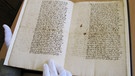 Zeitgenössische Handschrift des Humanisten Ulrich von Hutten aus der Hutten-Sammlung in Fulda | Bild: picture-alliance/dpa