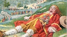 Eine Illustration von Gulliver, der gefesselt auf dem Boden liegt. | Bild: picture-alliance / akg-images | akg-images