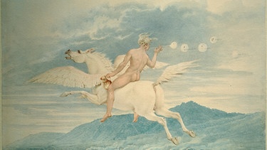 "Allegorie auf Beuth, den Pegasus reitend". - Aquarell, über Vorzeichnung mit Graphitstift, 1837, von Karl Friedrich Schinkel (1781-1841) | Bild: picture alliance / akg-images | akg-images