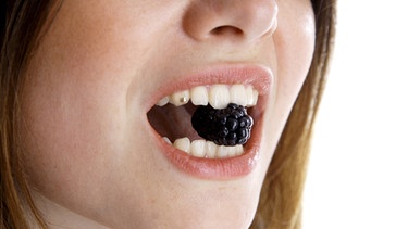 Brombeer-Geschmack auf der Zunge | Bild: picture-alliance/dpa