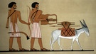 Asiatische Nomaden vom Stamm der Amu auf der Wanderung durch die Wüste. Zeichnung von J.F. Champollion aus dem Grab des Chnumhotep bei Beni Hassan, Ägypten | Bild: picture-alliance/dpa