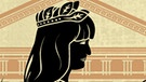 Illustration: Griechische Frauenfigur und trojanisches Pferd | Bild: colourbox.com, BR; Montage: BR