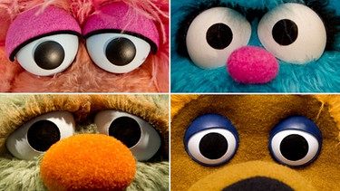 Vier Charaktere der Sesamstraße in Nahansicht | Bild: dpa-Bildfunk