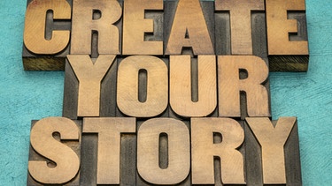 Schriftzug "Create your Story"  | Bild: picture-alliance/dpa