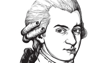 Zeichnung Wolfgang Amadeus Mozart | Bild: colourbox.com