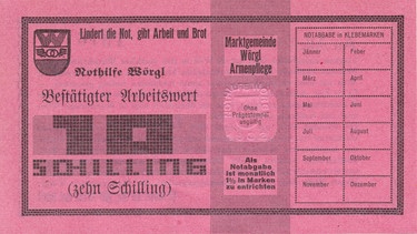 Darstellung: Geldschein Wörgl | Bild: Unterguggenberger Institut Wörgl - Archiv