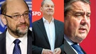 Martin Schulz, Olaf Scholz, Sigmar Gabriel, Angela Merkel | Bild: picture-alliance/dpa / Montage: BR