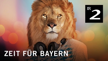 Podcast-Logo "Zeit für Bayern": Löwe mit Kopfhörern | Bild: BR