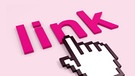 Symbolbild: Schriftzug "Link" mit Cursor-Hand | Bild: colourbox.com; Montage: BR