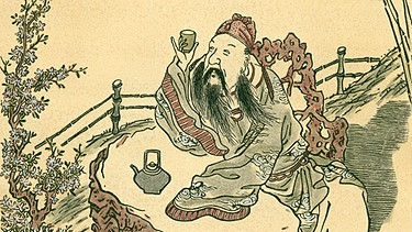 Li Tai Po, chines. Dichter, um 701 - um 762 - Chinesischer Holzschnitt,  | Bild: picture alliance / akg-images | akg-images
