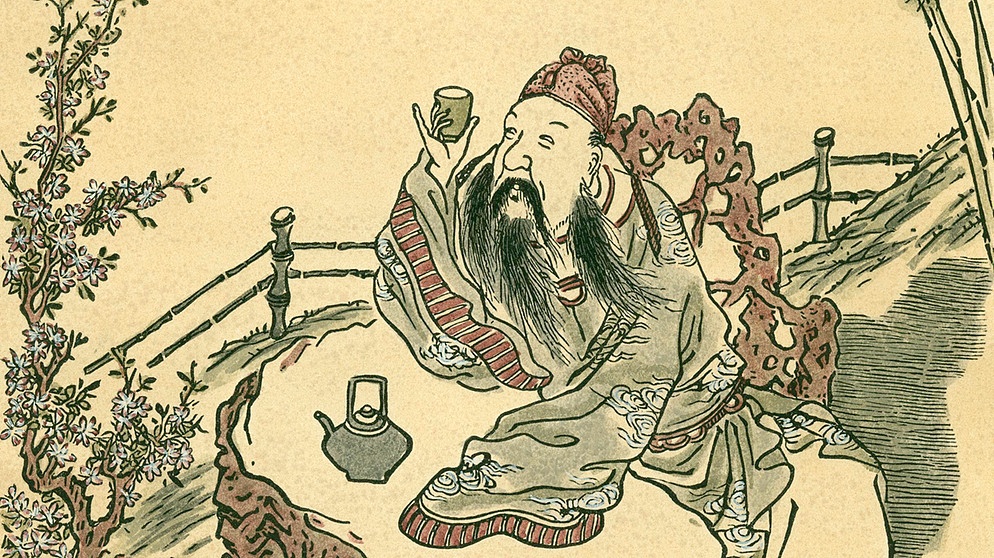 Li Tai Po, chines. Dichter, um 701 - um 762 - Chinesischer Holzschnitt,  | Bild: picture alliance / akg-images | akg-images