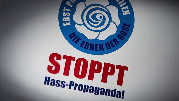 Logo Potsdamer Bürgerverein "Stoppt Hasspropaganda" | Bild: picture-alliance/dpa