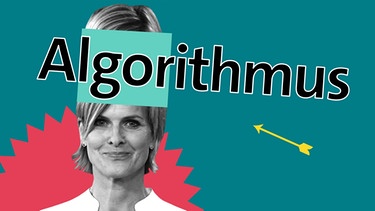 Barbara Hahlweg mit Schriftzug "Algorithmus" | Bild: BR