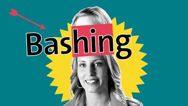 Kate Menzyk mit Schriftzug "Bashing" | Bild: BR