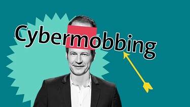 Tim Niedernolte mit Schriftzug "Cybermobbing" | Bild: BR, ZDF/Jana Kay