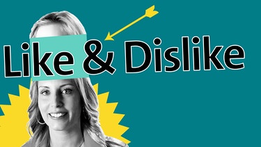 Kate Menzyk mit Schriftzug "Like & Dislike" | Bild: BR