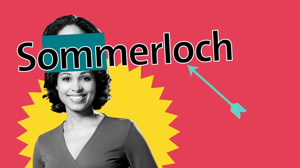 Jana Pareigis mit Schriftzug "Sommerloch" | Bild: BR, ZDF/Svea Pietschmann