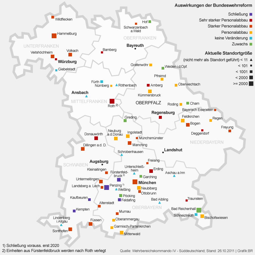 Landkarte Bayern Munchen - Top Sehenswürdigkeiten