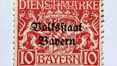 Briefmarke mit Aufdruck "Volksstaat Bayern" | Bild: BR