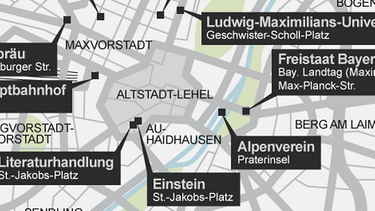 Stadtplan München | Jüdische Orte in München | Bild: BR/Henrik Ullmann
