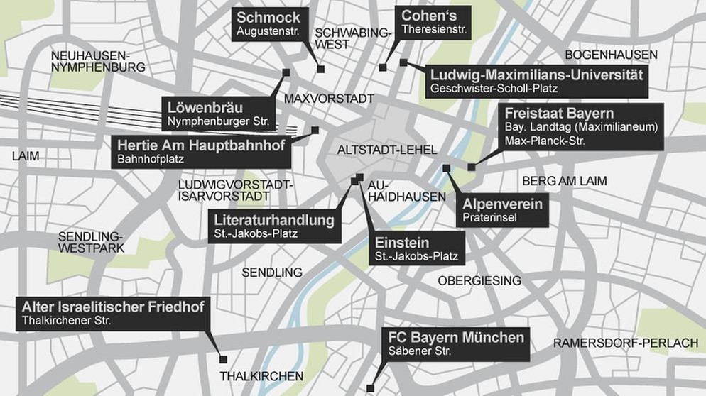 Stadtplan München | Jüdische Orte in München | Bild: BR/Henrik Ullmann
