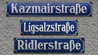 Schilder von nach Münchner Patriziern benannte Straßen | Bild: Collage: BR