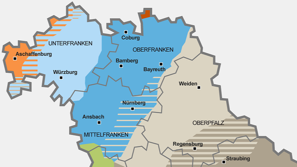Karte zu den Dialektgruppen in Bayern | Bild: BR
