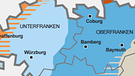 Karte zu den Dialektgruppen in Bayern | Bild: BR