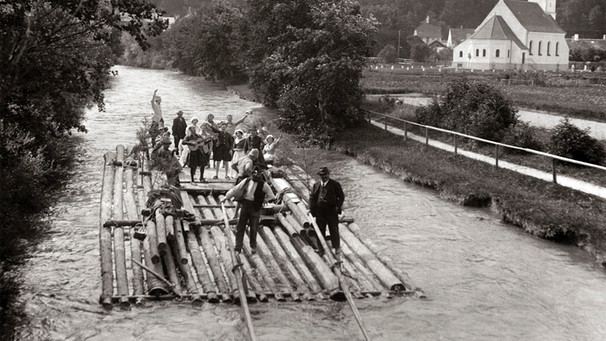 Floßfahrt auf der Isar 1912 | Bild: Süddeutsche Zeitung Photo / Knorr + Hirth