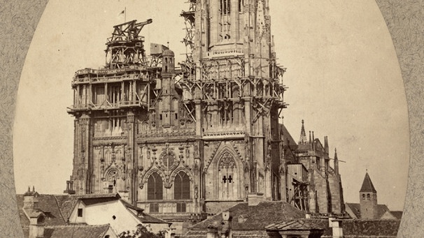 Die Turmhelme des Regensburger Doms im Bau | Bild: Historisches Museum Regensburg