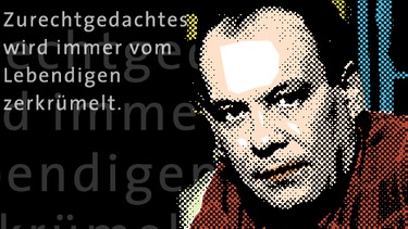 Oskar Maria Graf und ein Zitat von ihm | Bild: BR, picture-alliance/dpa, Montage: BR / Christian Sonnberger