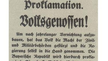 Proklamation der Republik | Bild: Bayerische Landeszentrale für politische Bildung