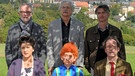 Der Autor Paul Maar (hinten Mitte) mit dem Filmteam beiden Dreharbeiten zu "Sams im Glück" | Bild: picture-alliance/dpa