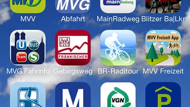 Bildschirmfoto von Apps mit Bezug zu Bayern | Bild: Colourbox; Screenshot: BR